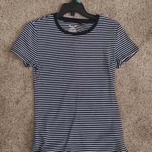 L/G (12-14) B&W striped faded glory shirt